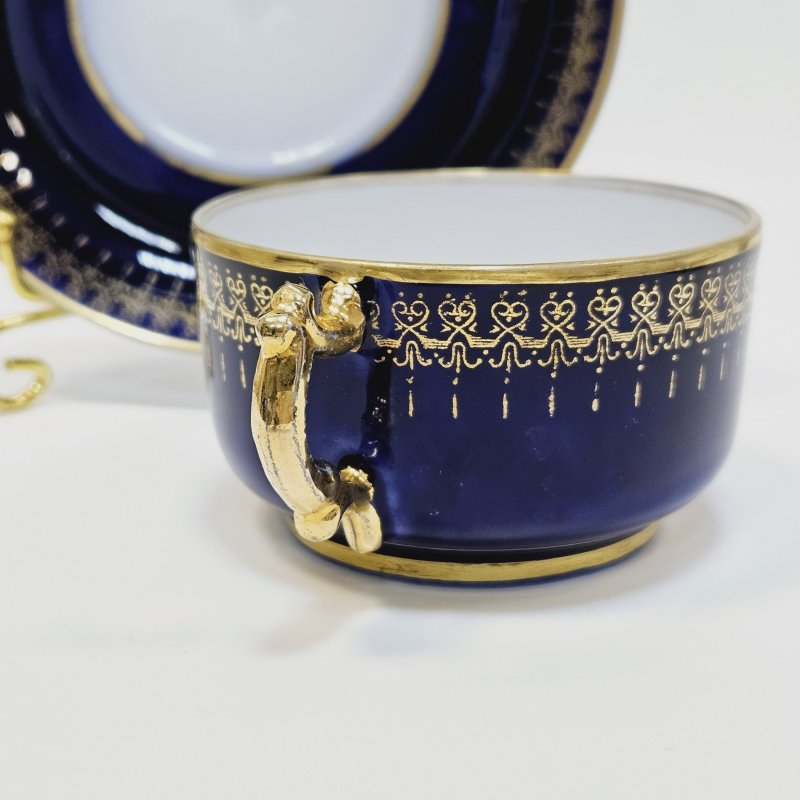 Чашка с блюдцем для кофе Т-во  М.С. Кузнецова Дулевская фабрика, 1891-1917