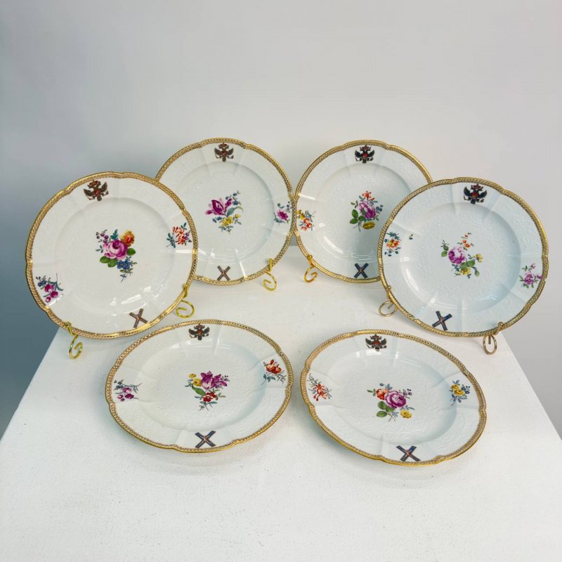 Набор из 6 тарелок из Андреевского сервиза