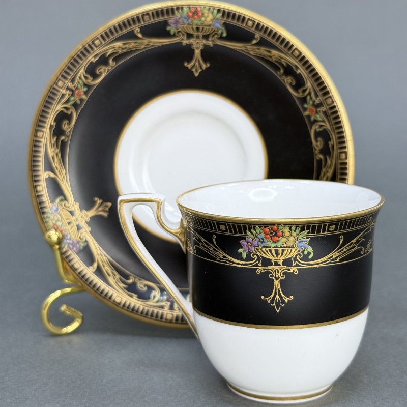 Чашка с блюдцем для кофе в стиле Артдеко Роял Вустер - Marshall Field &Co Англия-США 1920 гг.