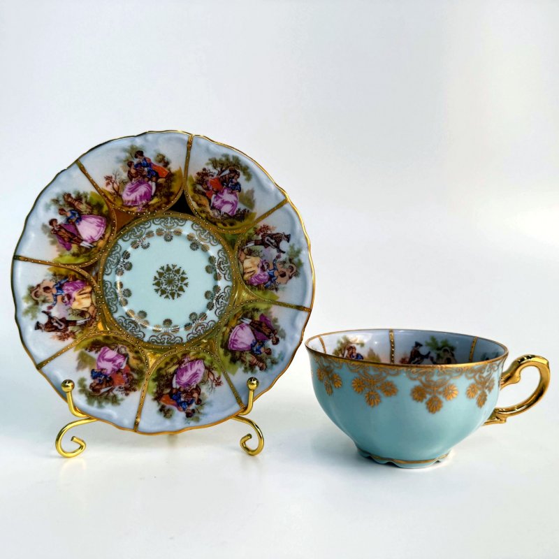 Фарфоровая чашка с блюдцем. J.K. Decor Carlsbad Bavaria. Германия. 1950-е–1970-е годы