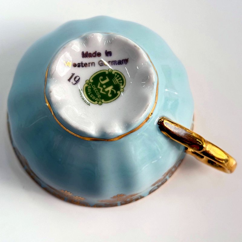 Фарфоровая чашка с блюдцем. J.K. Decor Carlsbad Bavaria. Германия. 1950-е–1970-е годы