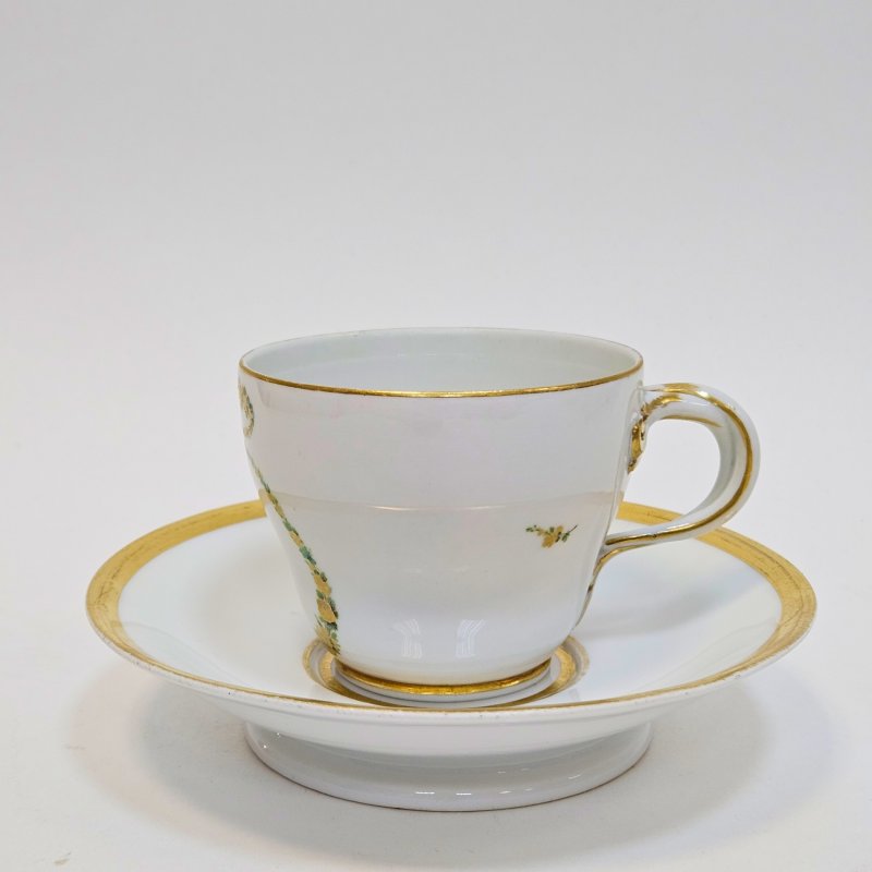 Чашка для шоколада c блюдцем Meissen 1775-1814-период Марколини монограмма D