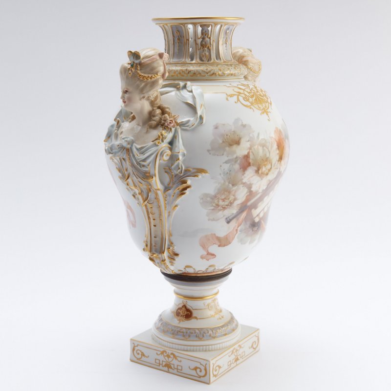 Шедевр! Антикварная ваза с росписью в технике Weichmalerei