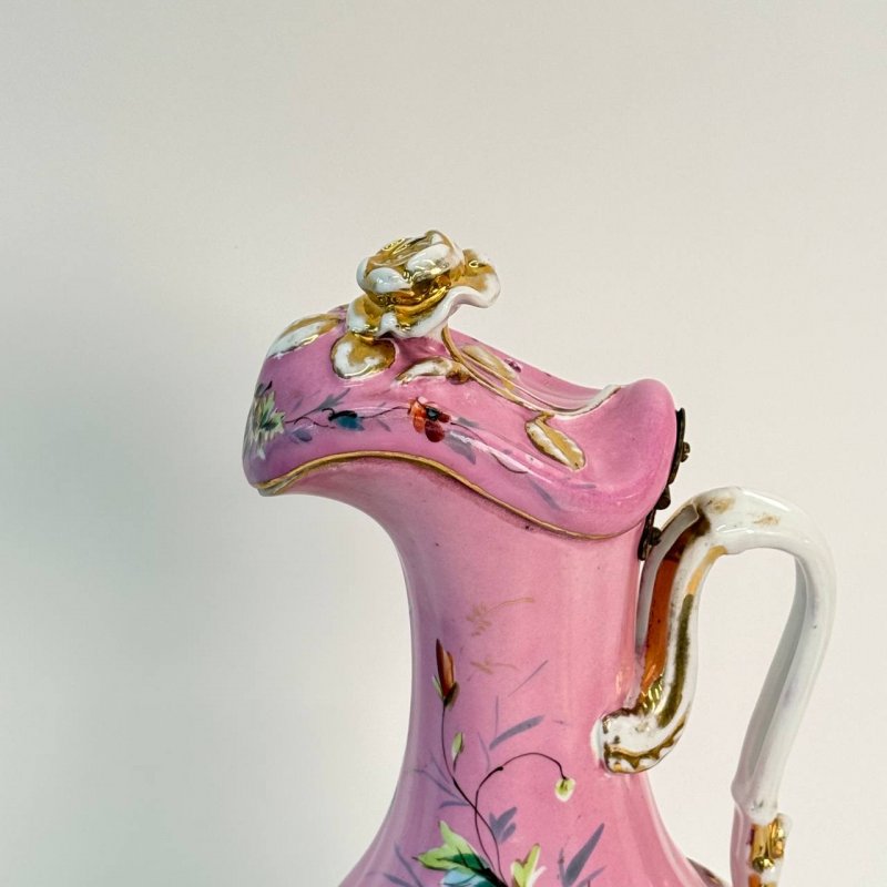 Старинный кувшин с крышкой для воды и умывания Франция