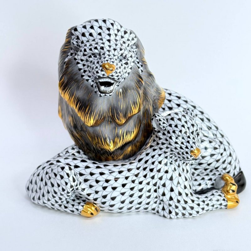 Редкая фигурка Лев с львицей Идеальный подарок для знака зодиака - Лев 