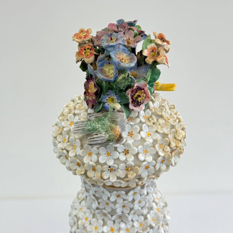 Старинная ваза фабрика Etienne Jacquemin в технике бульденеж Франция 1860 гг, 