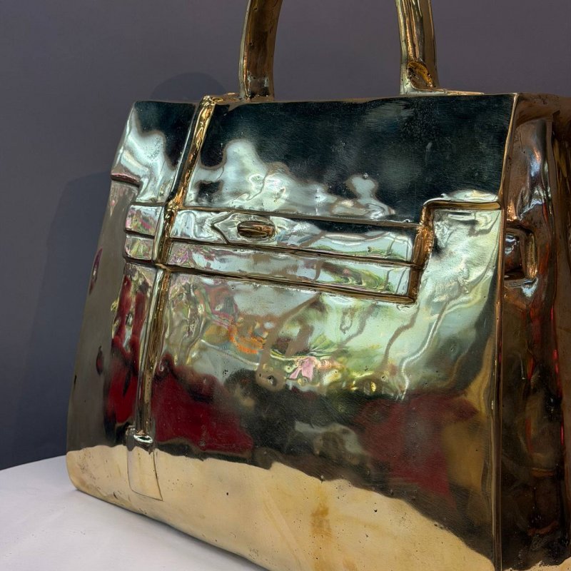 Скульптура «Kelly» (по мотивам Hermès), позолоченная бронза, интерьерный Арт-объект современного искусства