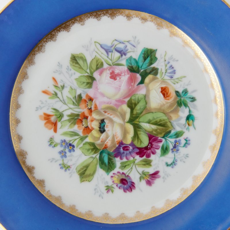 Старинная тарелка с ручной росписью