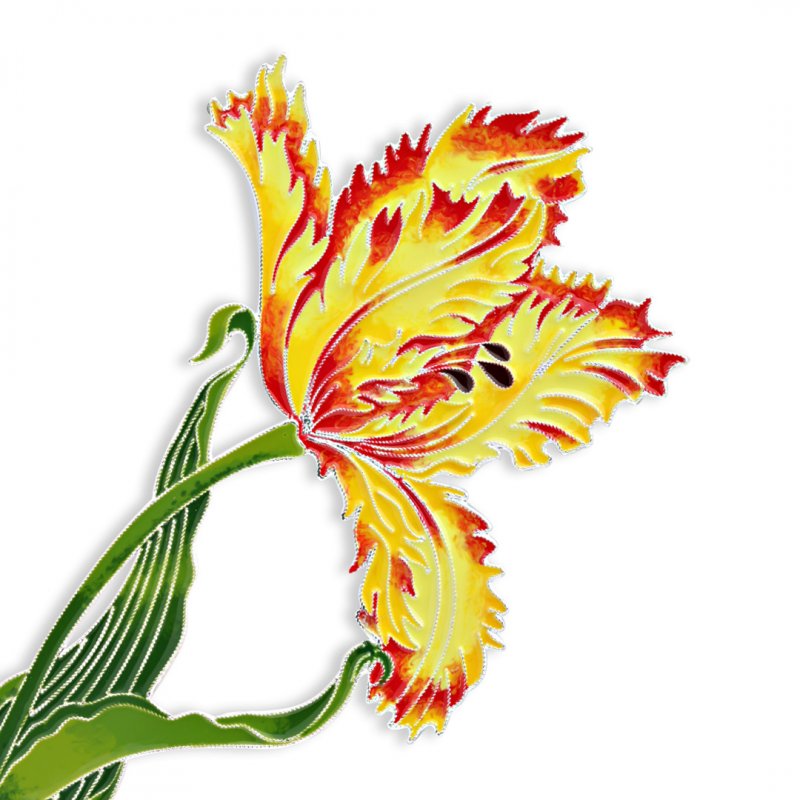 «ГЕРБАРИЙ ТАТЬЯНЫ ПОЛЯКОВОЙ» Брошь «Дворцовый тюльпан» 925