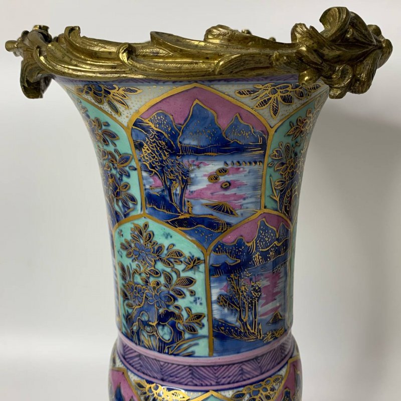 Старинная большая ваза ручной работы Канси