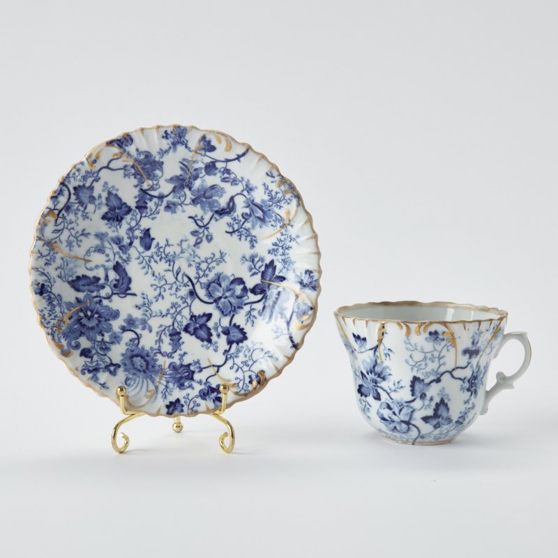Чайная пара с монохромной росписью Гарднер Ф.Я. (Мануфактура)