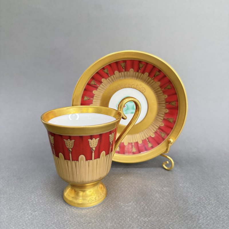 Коллекционная кофейная пара фабрики Хехст для Фаберже (д)