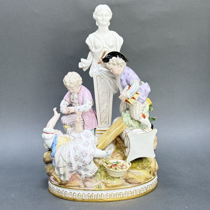 Скульптурная группа Качели Мишеля Виктора Асье Meissen Германия 1860-1870 гг