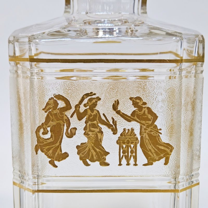 Набор Val Saint Lambert  для виски штоф 4 стакана 1930e гг  дизайн Dance De Flore