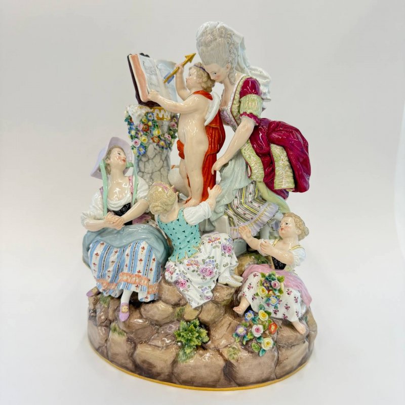 Скульптурная группа Уроки любви Meissen 1850 гг