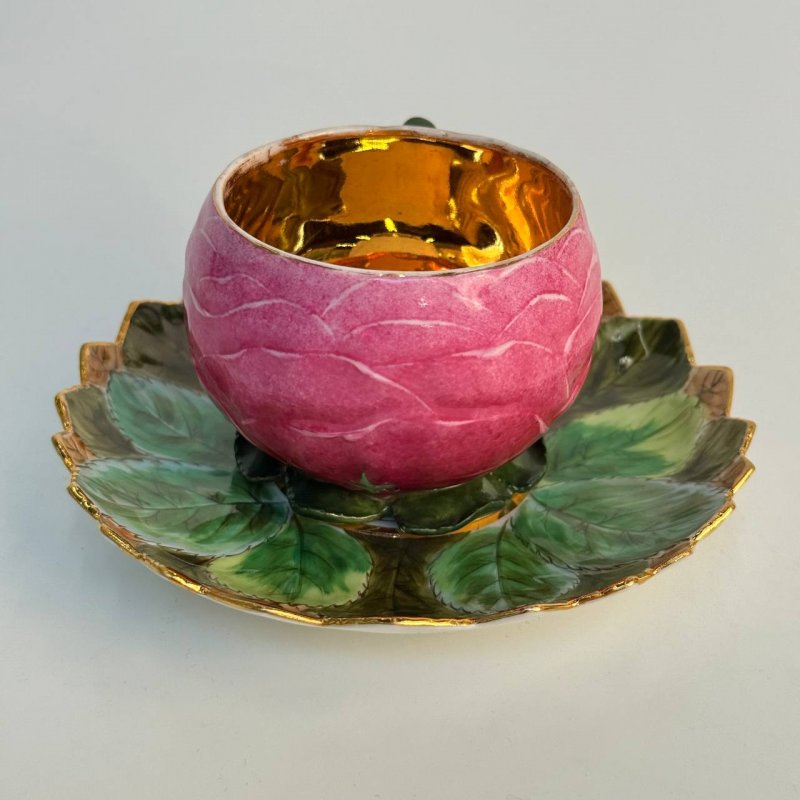 Очень редкая старинная коллекционная  чашка с блюдцем KPM 1800-10 гг