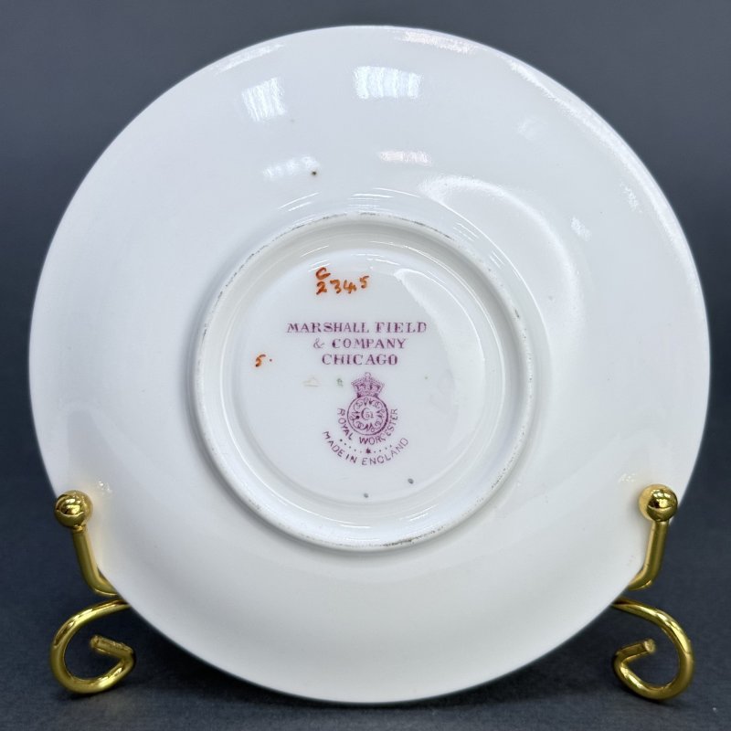 Чашка с блюдцем для кофе в стиле Артдеко Роял Вустер - Marshall Field &Co Англия-США 1920 гг. (д)