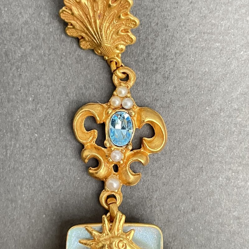  Коллекционные винтажные серьги Морские коньки и раковины с кабошонами