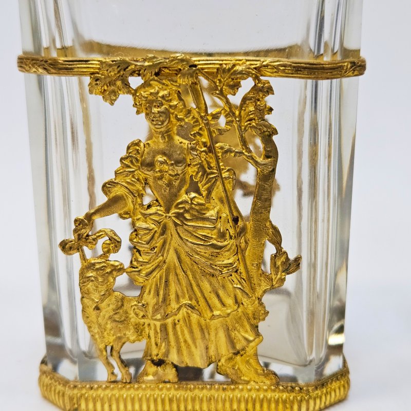 Набор парфюмерных флаконов Хрусталь Баккара латунь с золочением 19 век Франция