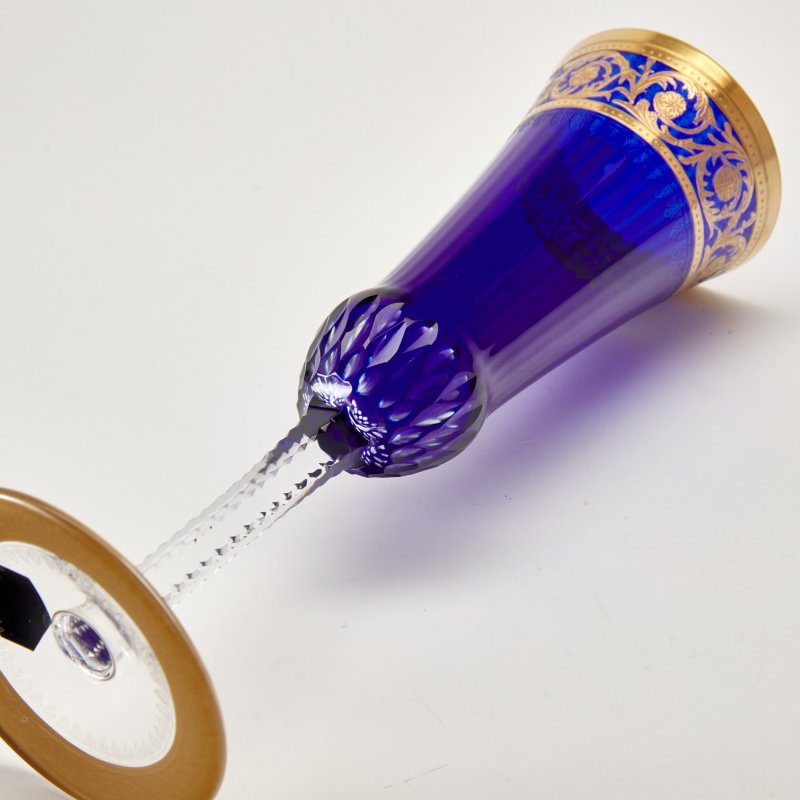 Хрустальный бокал для шампанского «Цветок чертополоха». Коллекция «Thistle Gold». Модель 1930 г. 