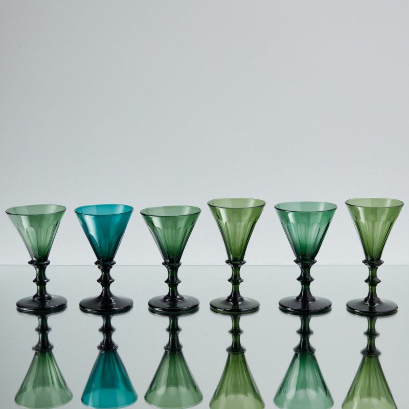 Набор из 6 бокалов зеленого оттенка в ассортименте