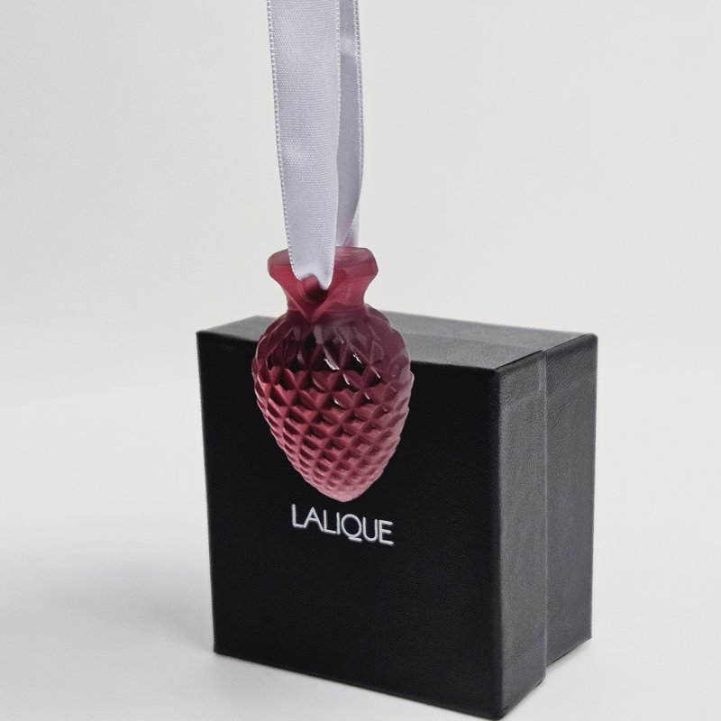 Ёлочная игрушка шишка Lalique красная