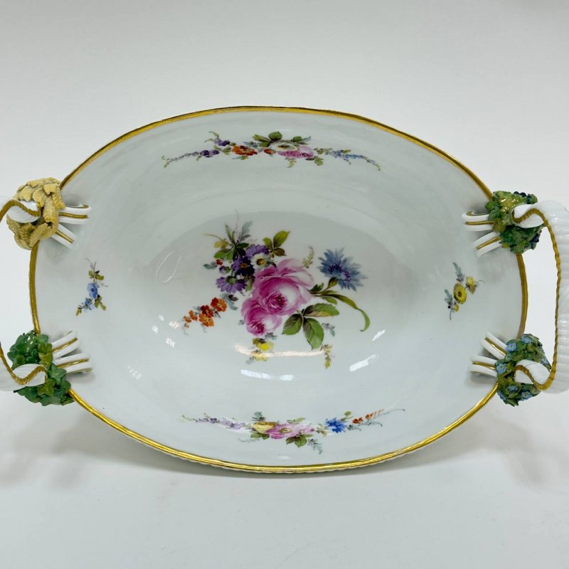 Овальная чаша-корзиночка Meissen  период Knauff Schwerter(1850-1924)