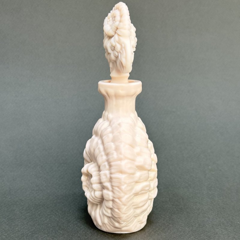 Парфюмерный флакон в стиле Артдеко розовое малахитовое стекло дизайн 1930г. Г. Хоффманн Чехия 21 в