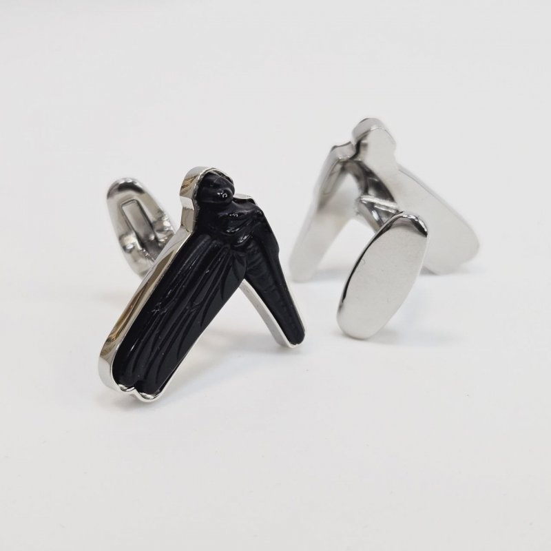 Запонки черная стрекоза Lalique