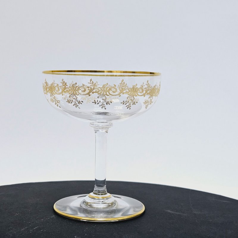 Набор из 2 бокалов для шампанского Baccarat Франция1900гг гравировка золотом