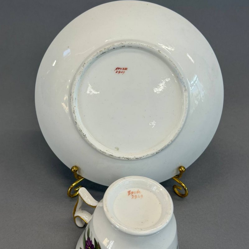 Антикварная кофейная пара Spode 1820е г