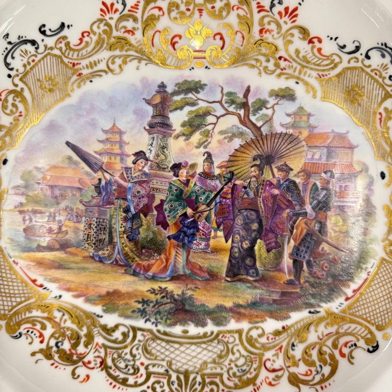 Большое коллекционное блюдо Meissen 1814 год 