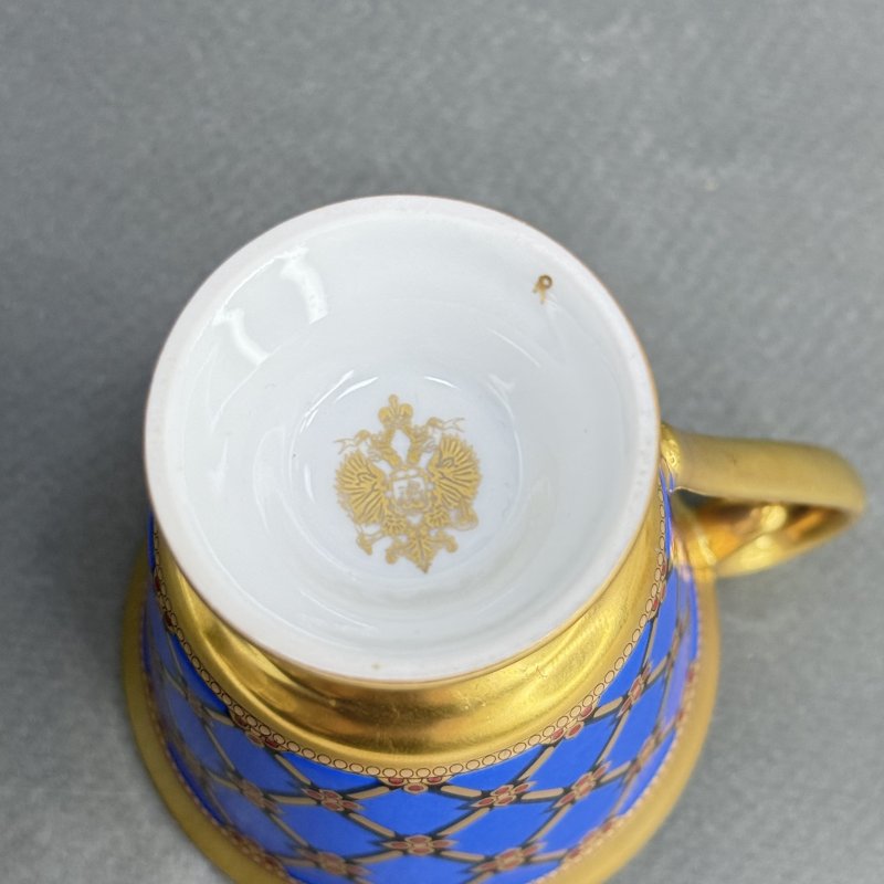 Коллекционная кофейная пара фабрики Хехст для Фаберже (д)