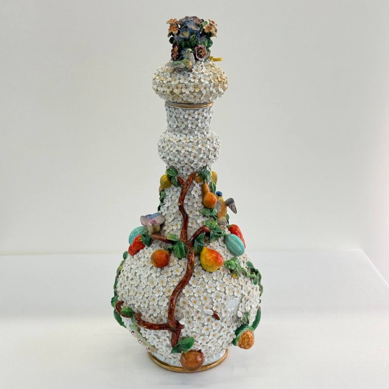 Старинная ваза фабрика Etienne Jacquemin в технике бульденеж Франция 1860 гг, 