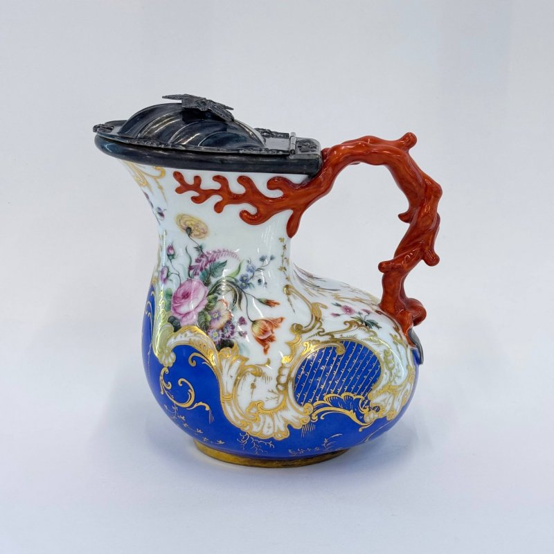 Кувшин в форме античного аска с серебряной крышкой Братья Корниловы (н)