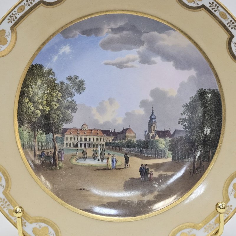 Тарелка Royal Vienna 1812г Вид Люксембургского сада 