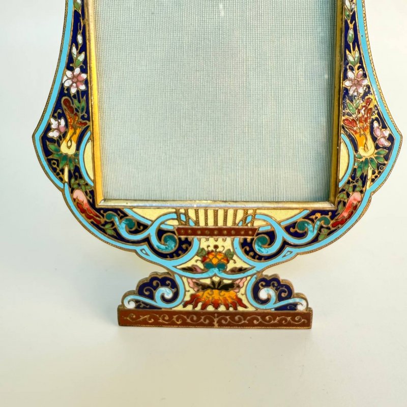 Рамка для фото в форме лиры  с эмалями Франция