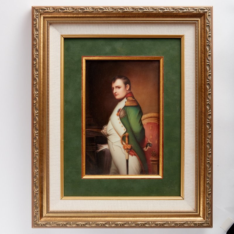 Плакетка в раме Наполеон в зеленом мундире