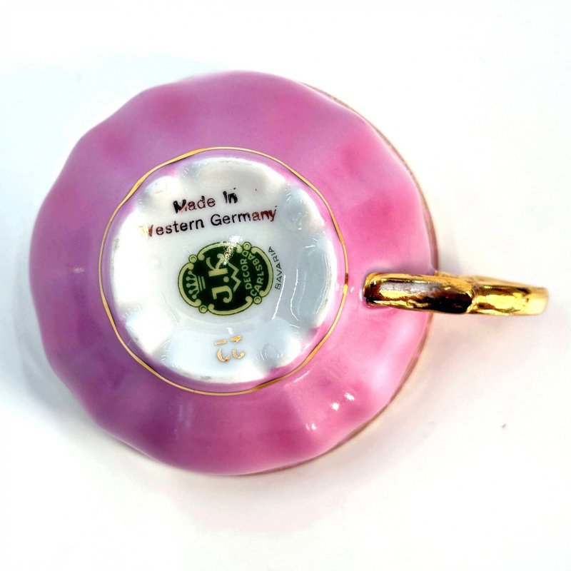 Фарфоровая чашка с блюдцем. J.K. Decor Carlsbad Bavaria. Германия. 1950-е–1970-е годы