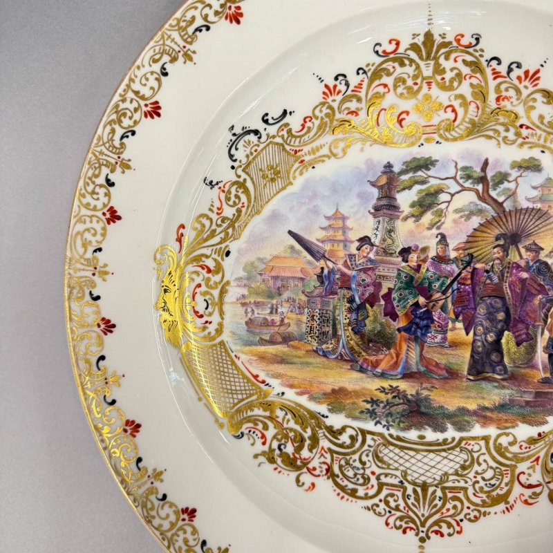 Большое коллекционное блюдо Meissen 1814 год 