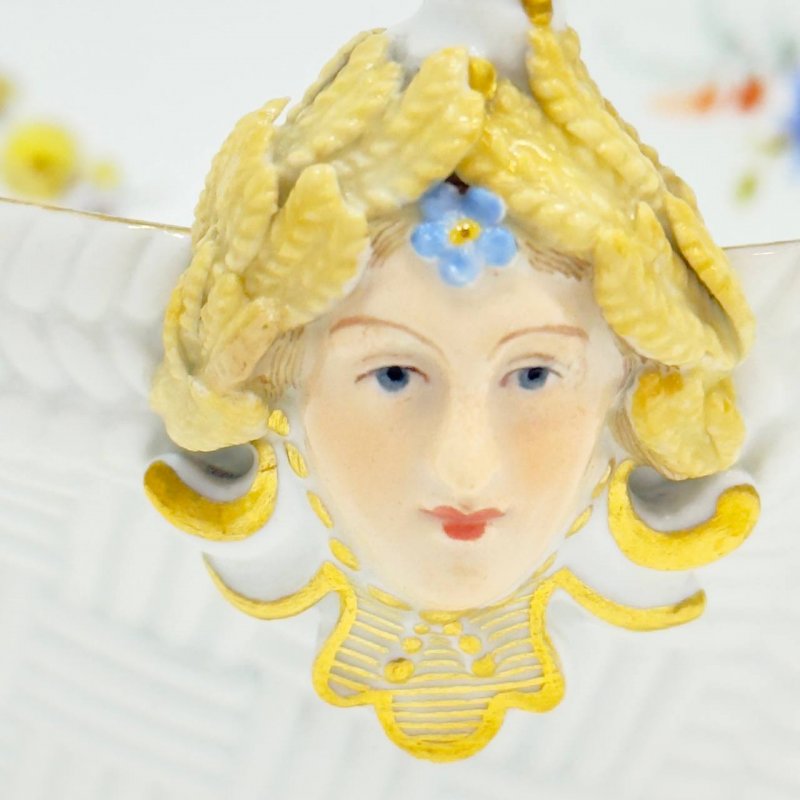 Овальная чаша-корзиночка Meissen  период Knauff Schwerter(1850-1924)
