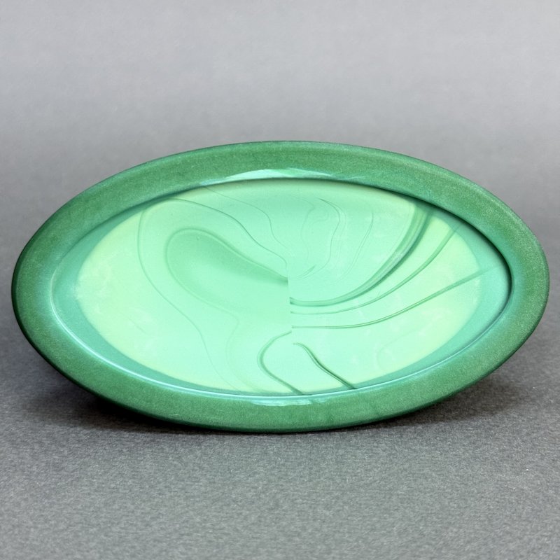 Парфюмерный флакон в стиле Артдеко из малахитового стекла дизайн 1930г. Г. Хоффманн Чехия 21 в (Н)