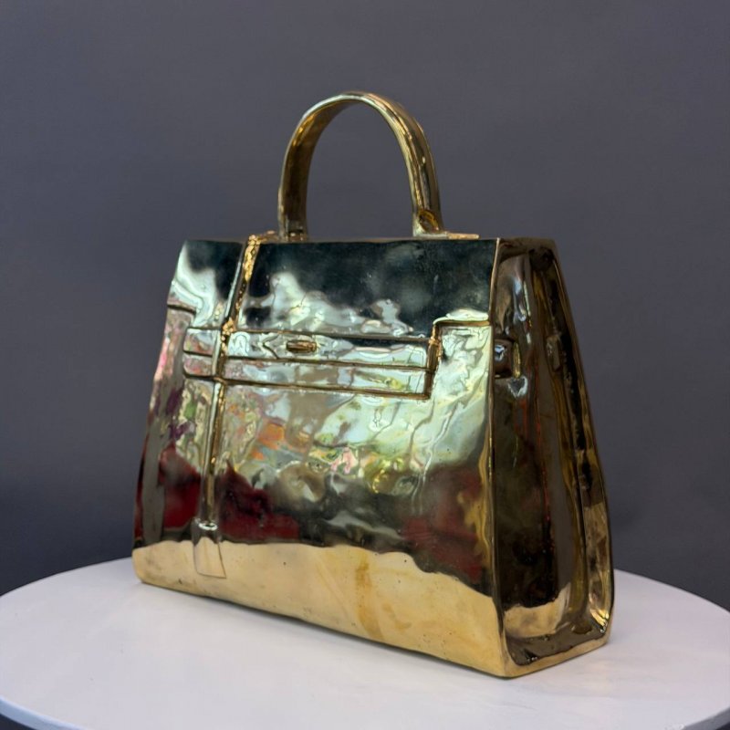 Скульптура «Kelly» (по мотивам Hermès), позолоченная бронза, интерьерный Арт-объект современного искусства