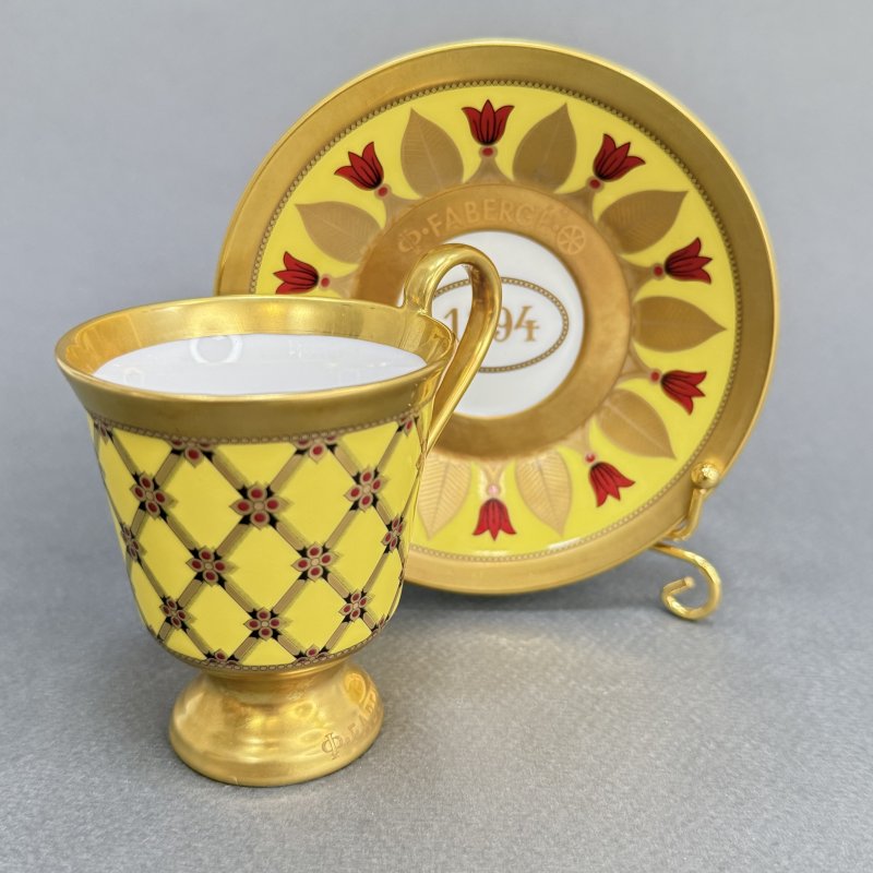 Коллекционная кофейная пара фабрики Хехст для Фаберже (д)