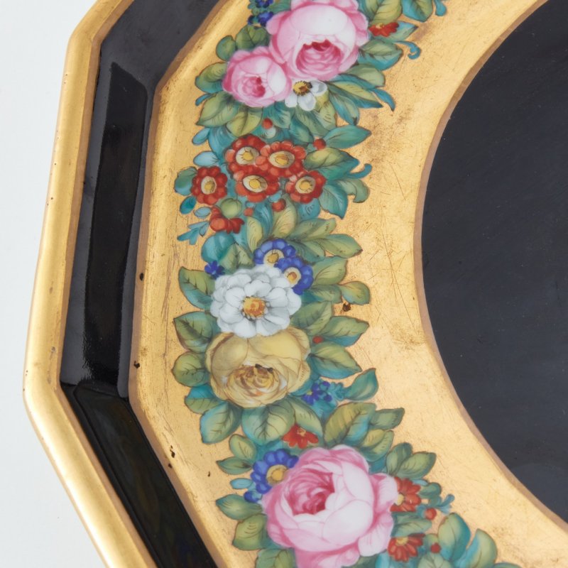 Старинный набор из 6 предметов с ручной цветочной росписью