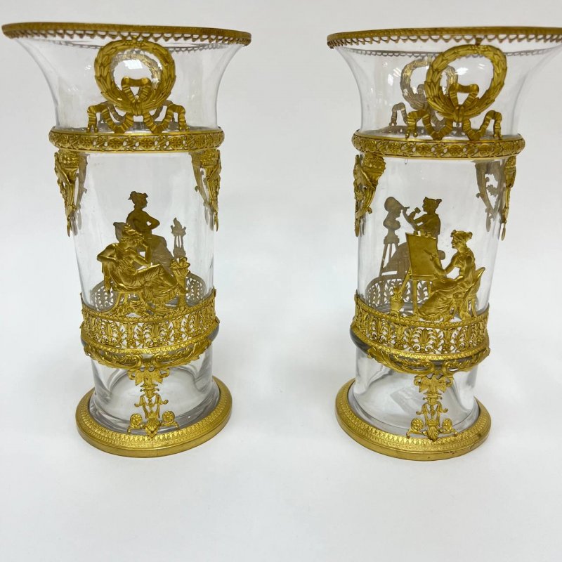 Парные вазы Baccarat Франция рубеж 19-20 века
