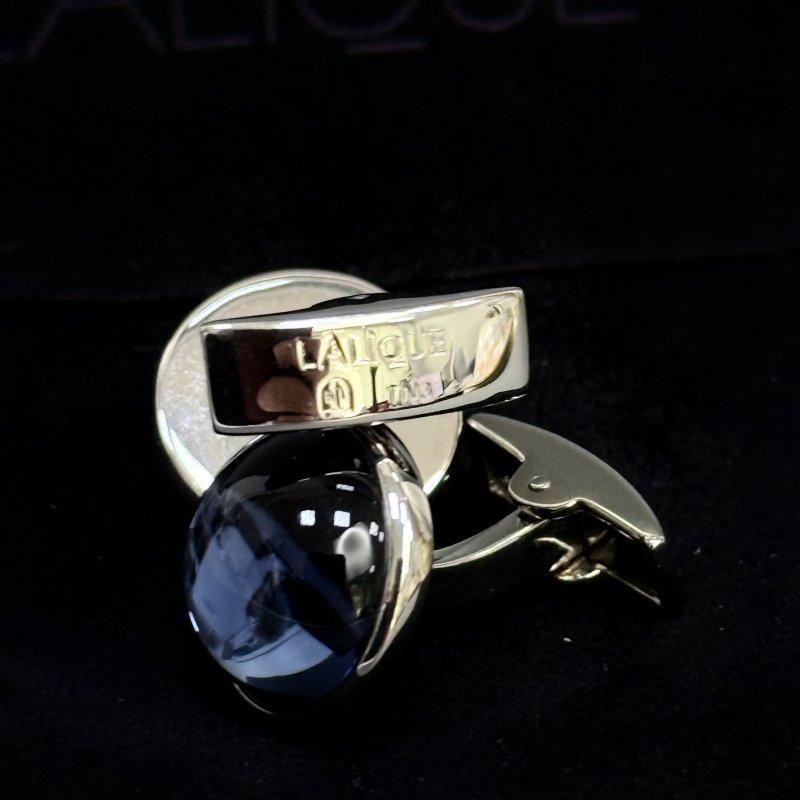 Запонки с палладиевой отделкой и голубым хрустальным кабошоном 2024-2025 г