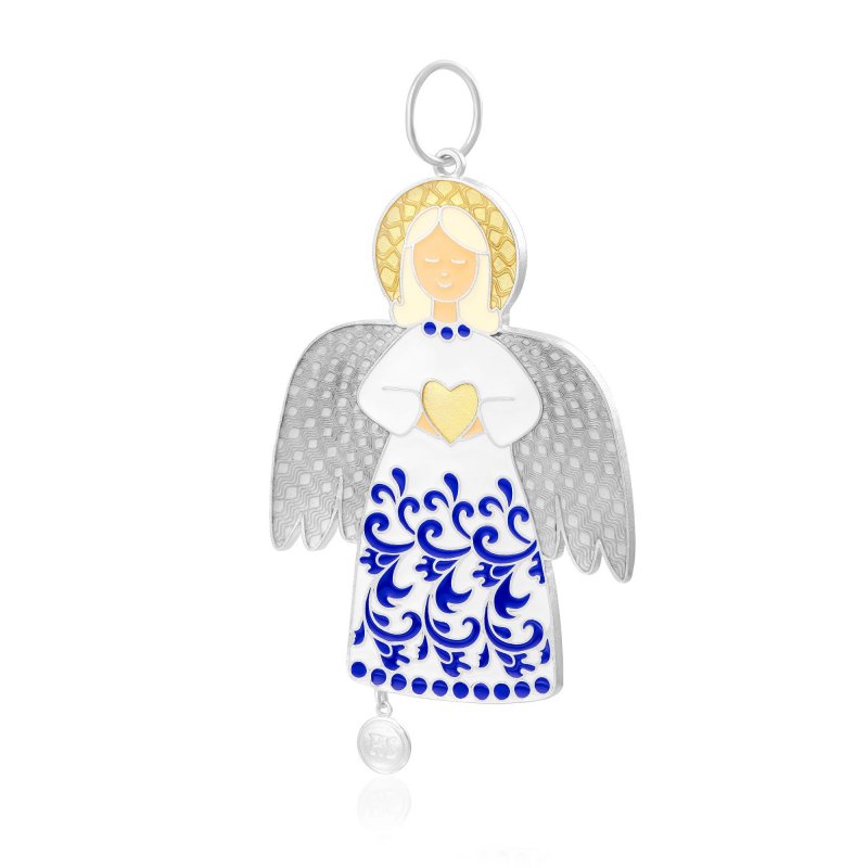 Елочная игрушка «Ангел» из серебра