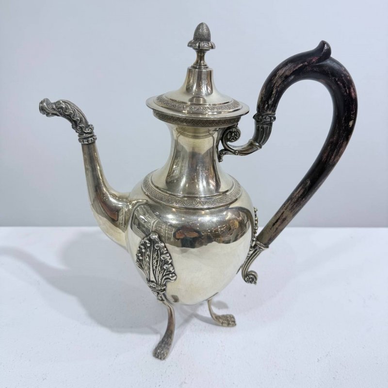 Старинный кофейный набор на подносе. 5 предметов. Германия, 1890-1900-е годы.