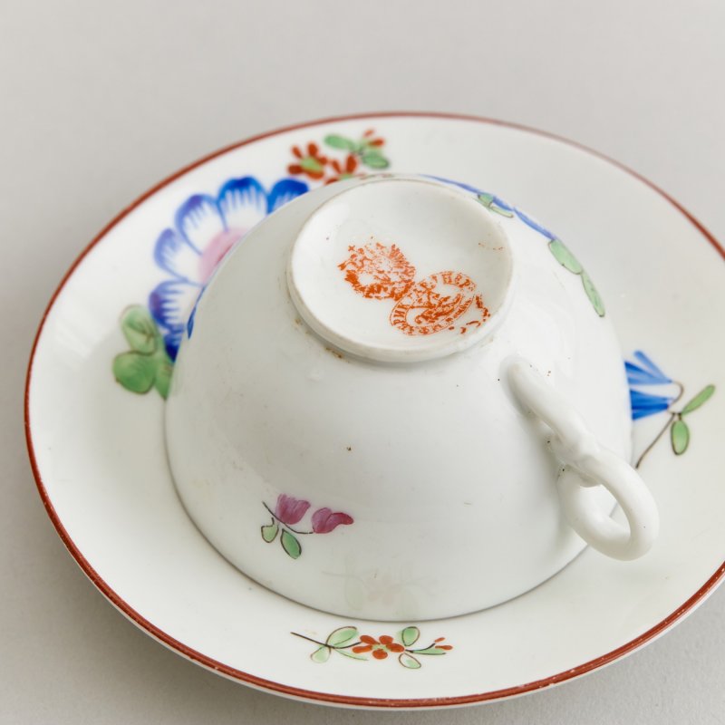 Мануфактура Ф.Я. Гарднера. Старинная чашка с блюдцем для восточного рынка